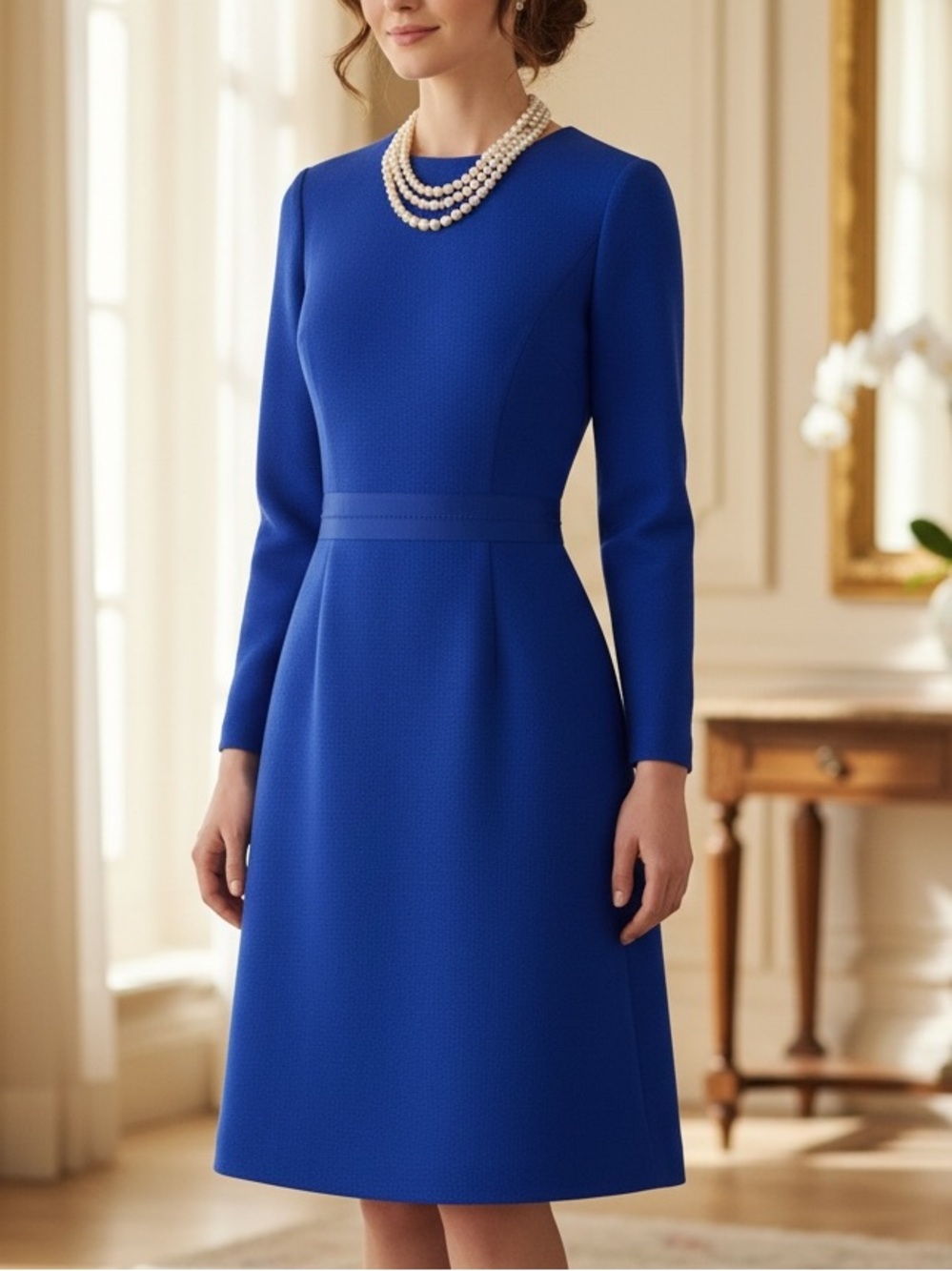 NWT J. Crew Cobalt Blue Wool Long-Sleeve A-Line Dress